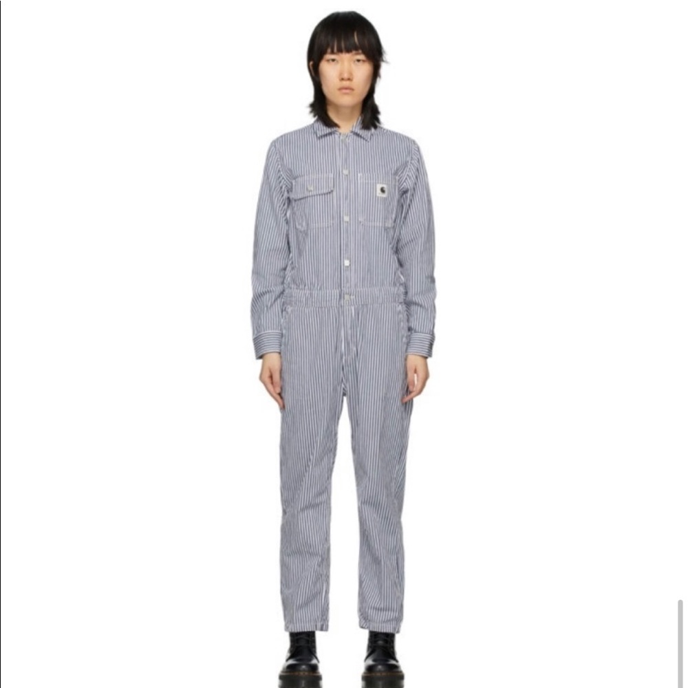CarharttWIP Tara Coveralls navy stripe size medium